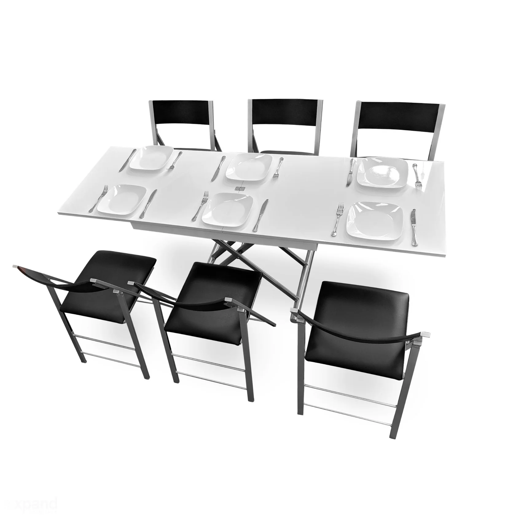 Coffee Transforming Long & Narrow Dining table set